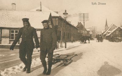 Saksan miehitti Jelgavan Latviassa ensimmäisen maailmansodan aikana (m/v kuva) tekijältä Photographer German