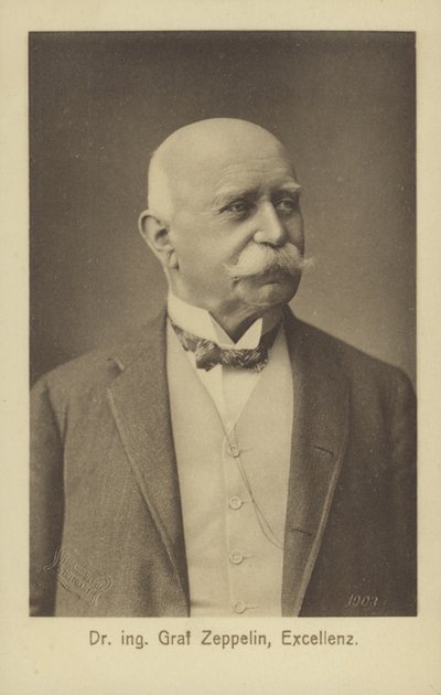 Graf Ferdinand von Zeppelin, saksalainen ilmalaivojen suunnittelija ja rakentaja (m/v kuva) tekijältä Photographer German
