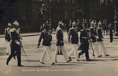 Keisari Wilhelm II ja hänen poikansa (m/w kuva) tekijältä Photographer German