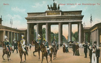 Saksan keisari Wilhelm II Brandenburgin portilla, Berliinissä (värikuva) tekijältä Photographer German