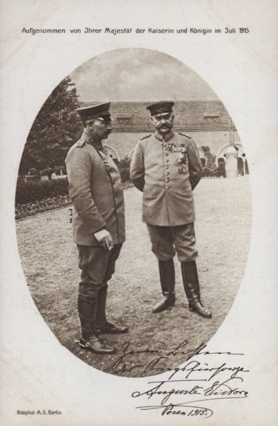 Keisari Wilhelm II ja kenttämarsalkka Paul von Hindenburg, Saksan armeijan komentaja, Posen, I maailmansota tekijältä Photographer German