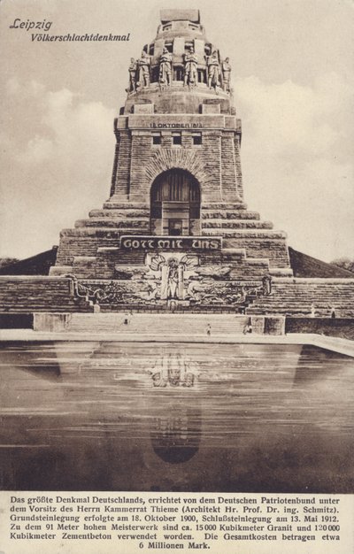 Kansakuntien taistelun muistomerkki (1813), Leipzig, Saksa (b/w kuva) tekijältä Photographer German