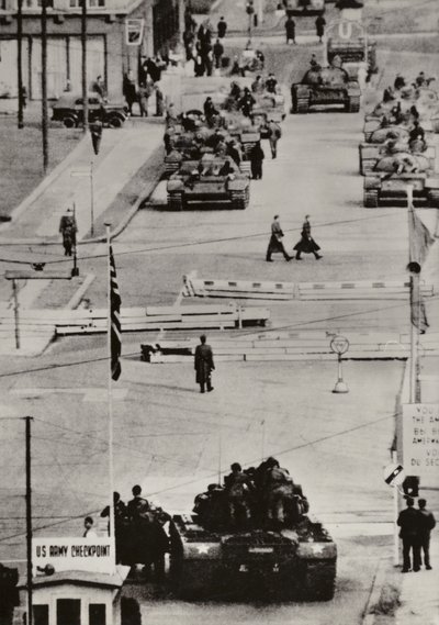 lokakuu 1961, Berliini Friedrichstrasse (m/w kuva) tekijältä Photographer German