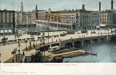 Reesendamm-silta, Alster-joki, Hampuri (värikuva) tekijältä Photographer German