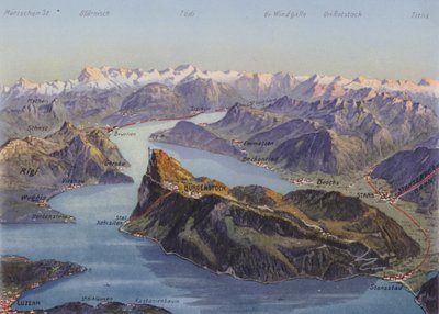 Burgenstock ja Luzernin järvi (värikuva) tekijältä Photographer Swiss