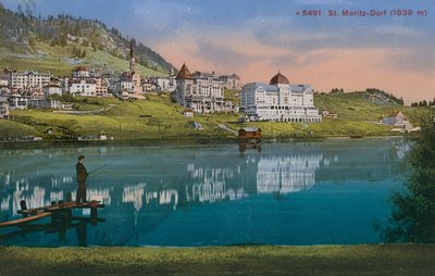 St. Moritz-Dorf. Vuonna 1913 lähetetty postikortti. tekijältä Photographer Swiss
