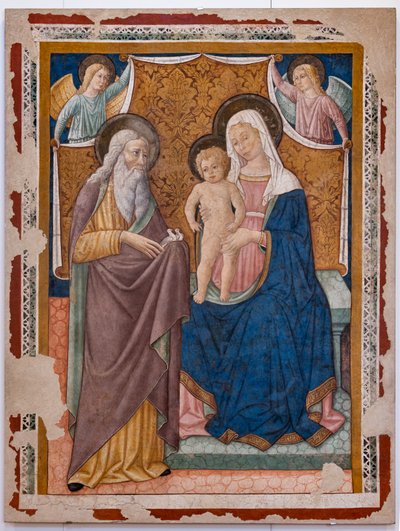 Madonna Jeesus-lapsen ja Pyhän Simeonin kanssa, 1500-luvun toinen puoli (fresko) tekijältä Pier Antonio Mezzastris