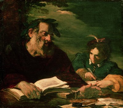 Homer sanelemassa runoaan tekijältä Pier Francesco Mola