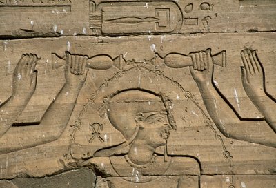 Basreliefi, Kalabshan temppeli (myös Mandulisin temppeli), Aswan, Rakennettu noin 30 eKr., Egyptin sivilisaatio tekijältä Blaise Nicolas Le Sueur