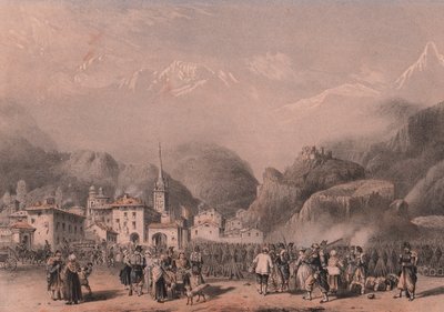 Ranskan joukkojen bivouac Susassa, Piemontessa tekijältä Blaise Nicolas Le Sueur