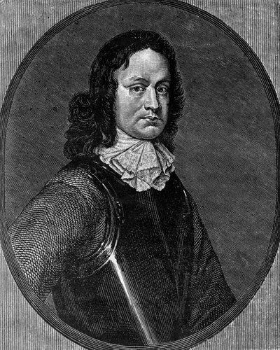 John Hampdenin (noin 1595-1643), englantilaisen poliitikon muotokuva, kaiverrus tekijältä Blaise Nicolas Le Sueur