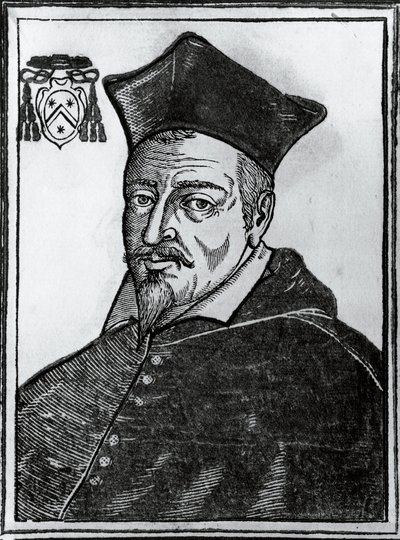 Pierre de Berullen (1575-1629), ranskalaisen katolisen teologin ja kardinaalin muotokuva, printti tekijältä Blaise Nicolas Le Sueur