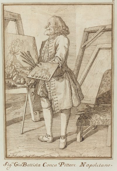 Signore Sebastiano Conca, napolilainen taidemaalari (signore Sebastiano Conca, napolilainen taidemaalari) tekijältä Pier Leone Ghezzi