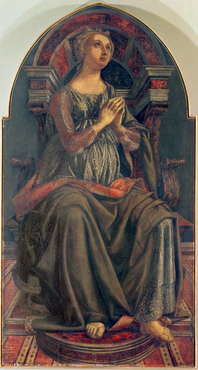 Toivo, sarjasta paneelit, jotka kuvaavat hyveitä, jotka on suunniteltu Kauppiaiden kiltasalin valtuustokammioon, 1469 (tempera paneelissa) tekijältä Piero del Pollaiolo