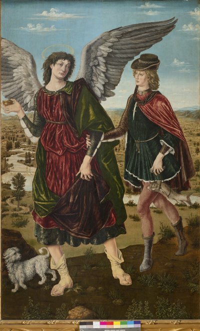 Arkkienkeli Rafael ja Tobias, 1465-70 tekijältä Piero del Pollaiolo