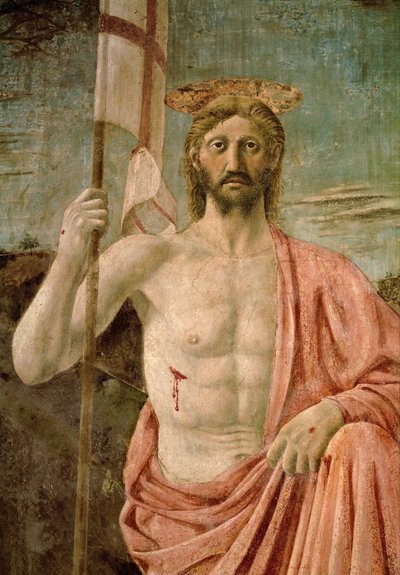 Kristus ylösnoussut (seinämaalaus) tekijältä Piero della Francesca