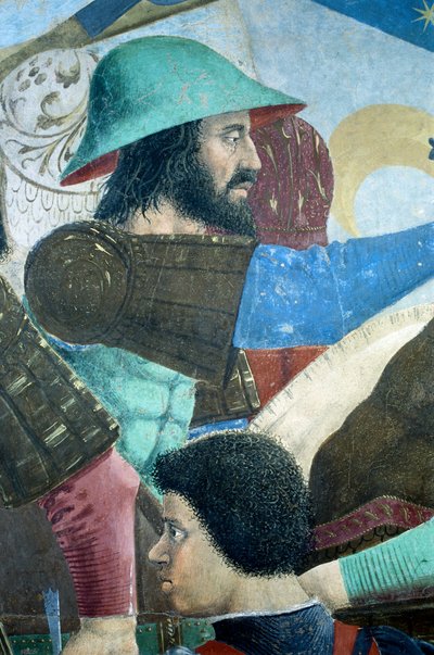 Yksityiskohta todellisen ristin legendasta, joka esittää Bysantin Heraklius I:n taistelun Chosroes II:ta vastaan, kirjoittanut Piero della Francesca tekijältä Piero della Francesca
