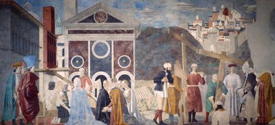 Yksityiskohta Legend of the True Crossista, joka osoittaa todellisen ristin löytämisen ja vahvistamisen, kirjoittanut Piero della Francesca tekijältä Piero della Francesca