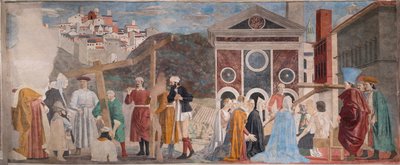 Kolmen ristin löytäminen ja ristin todentaminen, teoksesta Tarinoita todellisesta rististä (fresko). tekijältä Piero della Francesca