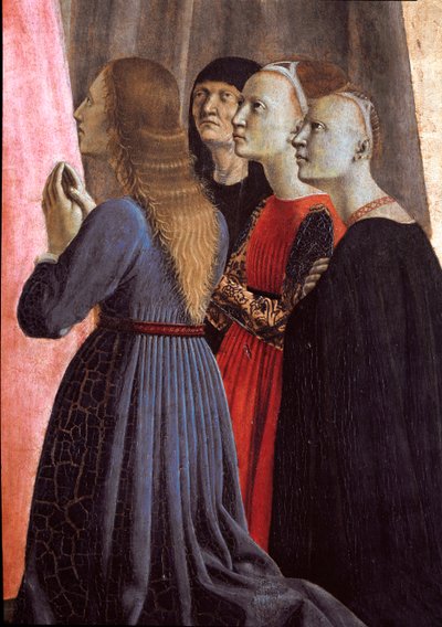 Misericorden polyptyykki: Armon neitsyt, pyhien ympäröimänä - Yksityiskohta - Puumaalaus tekijältä Piero della Francesca