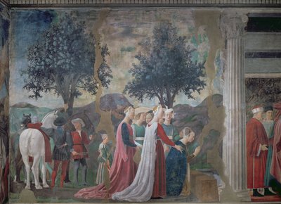 Todellisen ristin puun löytäminen, Legend of the True Cross -teoksesta, valmistunut 1464 (yksityiskohta kuvasta 58294). tekijältä Piero della Francesca