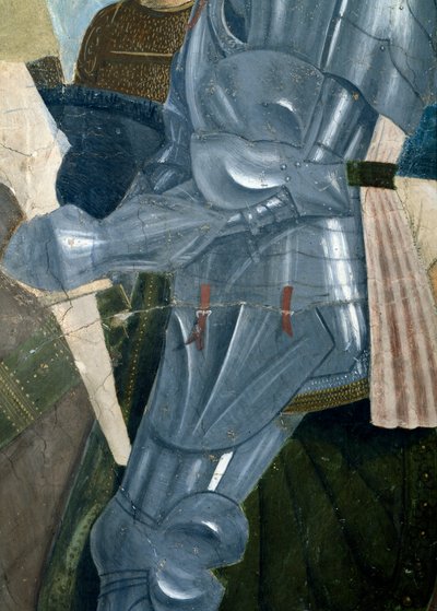 Legenda todellisesta rististä, Konstantinuksen voitto Milvian sillan taistelussa, yksityiskohta haarniskasta, valmistunut fresko 1464. tekijältä Piero della Francesca