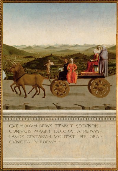 Urbinon herttuattaren riemuvoitto, Battista Sforza (tempera puulle) tekijältä Piero della Francesca
