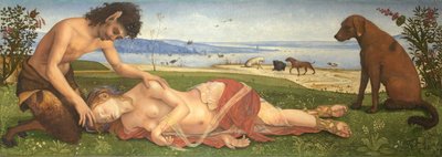 Satyyri, joka suree nymfiä, n. 1495 tekijältä Piero di Cosimo