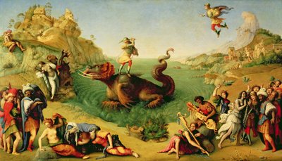 Perseus pelastamassa Andromedaa, noin 1510-13 (öljykangas). tekijältä Piero di Cosimo