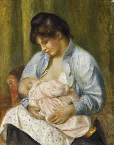 Nainen, joka hoitaa lasta tekijältä Pierre-Auguste Renoir