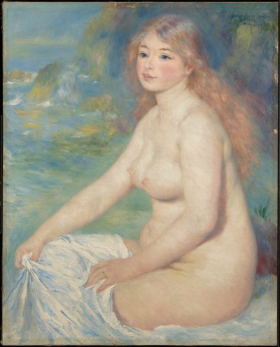 Vaaleahiuksinen kylpijätär tekijältä Pierre-Auguste Renoir