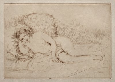 Alaston nainen makaa tekijältä Pierre-Auguste Renoir
