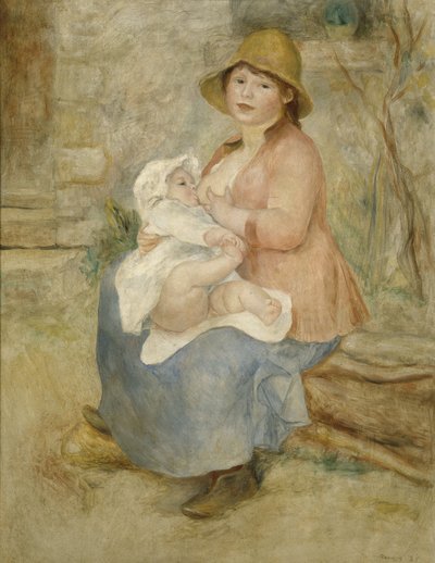Äitiys, joka tunnetaan myös nimellä lapsi rinnalla tekijältä Pierre-Auguste Renoir