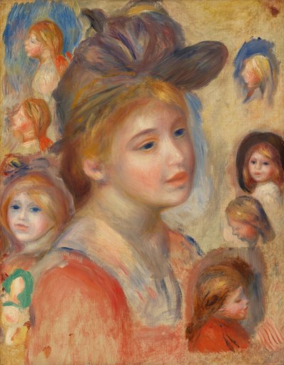 Tutkimus tyttöjen päistä tekijältä Pierre-Auguste Renoir