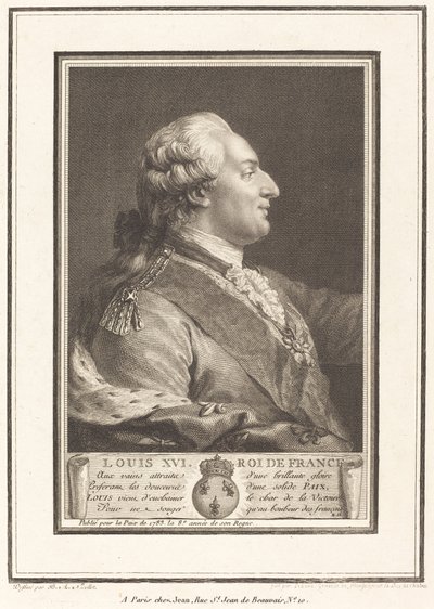 Ludvig XVI, Ranskan kuningas tekijältä Pierre Adrien Le Beau after Benedict Alphonse Nicolet