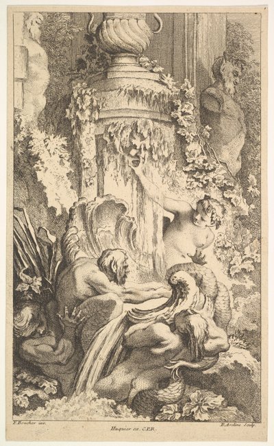 Naiades, Tritonit ja Priapin kylpylä, 1736. tekijältä Pierre Alexandre Aveline