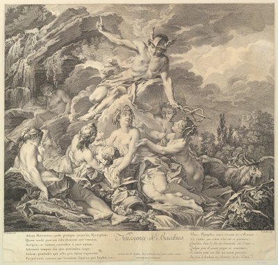 Naissance de Bacchus Bacchuksen syntymä 1700-luvulla. tekijältä Pierre Alexandre Aveline