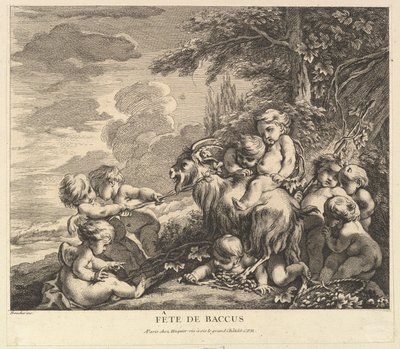 Bacchuksen juhla, n. 1738. tekijältä Pierre Alexandre Aveline