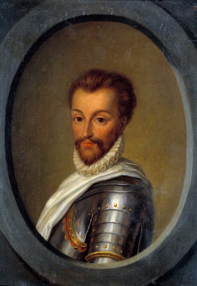 Retrato de Henrique I de Bourbon (1552-1588) Príncipe do Conde Pintura de Pierre Andre Cassel (1801-1848) Séc. XIX Dom. 0,26x0,17 m finlandês tekijältä Pierre Andre Cassel