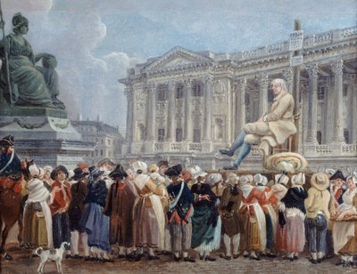 Pierre Nicolas Perrinin näyttely Place de la Révolutionilla, 29 Vendémiaire, n. 1793. tekijältä Pierre Antoine Demachy
