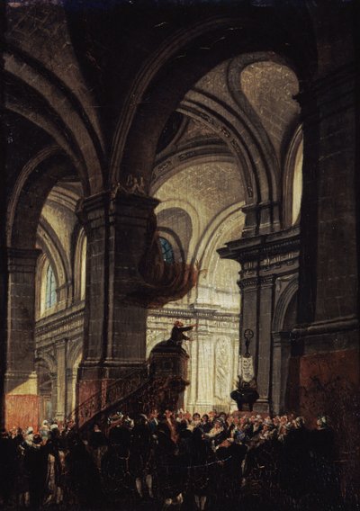 Kapusiinien saarna Saint Rochin kirkossa, 1780. tekijältä Pierre Antoine Demachy