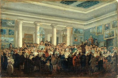 Maalausten julkinen myynti, c. 1785. tekijältä Pierre Antoine Demachy