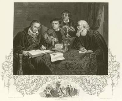 Luther, Melancthon, Pomeranus ja Cruciger tekijältä Pierre Antoine Labouchere