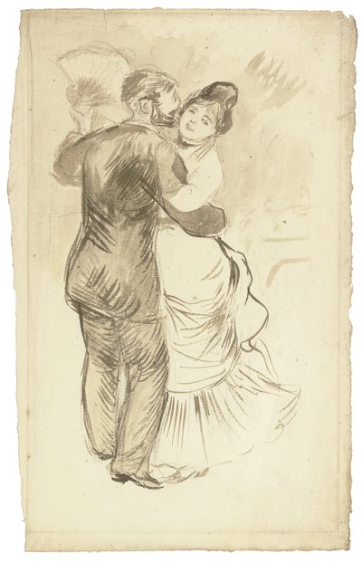 Tutkimus "Tanssia maaseudulla", 1883 tekijältä Pierre Auguste Renoir