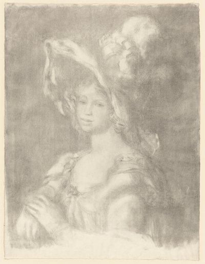 Amélie Laurent Dieterlé, noin 1899 (litografia luonnonvalkoiselle vohvelipaperille). tekijältä Pierre Auguste Renoir