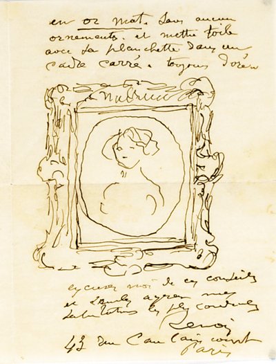 Nimikirjoituskirje tohtori Fritz Thurneyssenille, Pariisi ja Les Collettes, 24. kesäkuuta 1908 tekijältä Pierre Auguste Renoir