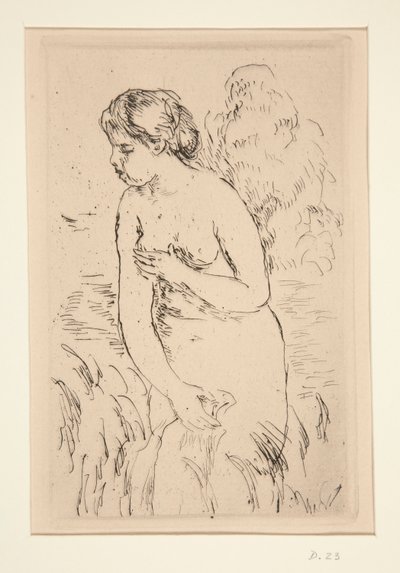 Baigneuse debout, ? mi-jambes (seisova kylpylä, polviin asti) tekijältä Pierre Auguste Renoir