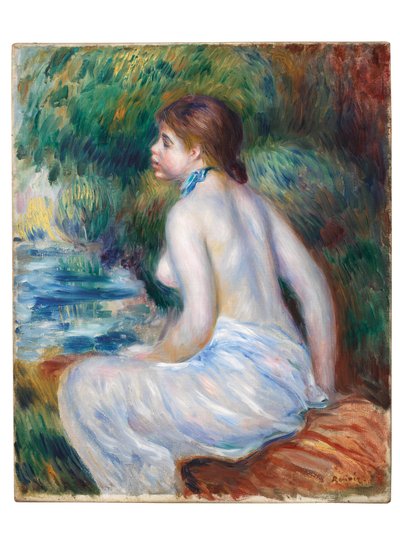 Kylpejä istuu, 1890 tekijältä Pierre Auguste Renoir