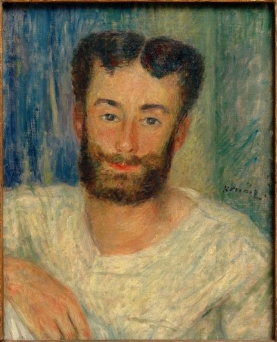 Muotokuva parrakkaasta nuoresta miehestä, jolla on leikattu liivi (The Bougival Rower) tekijältä Pierre Auguste Renoir