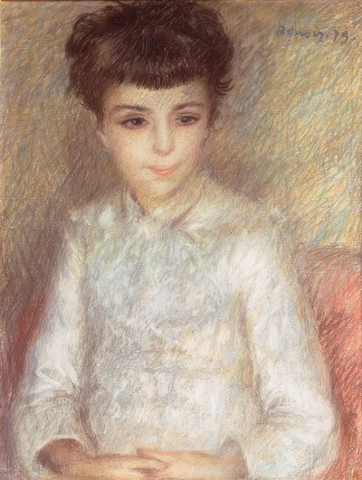 Porträt eines jungen Mädchens mit braunem Haar von Pierre Auguste Renoir